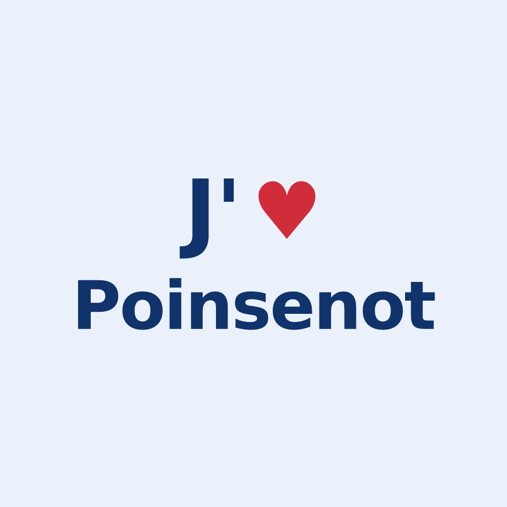 Sticker personnalisé Poinsenot — design J'aime Poinsenot