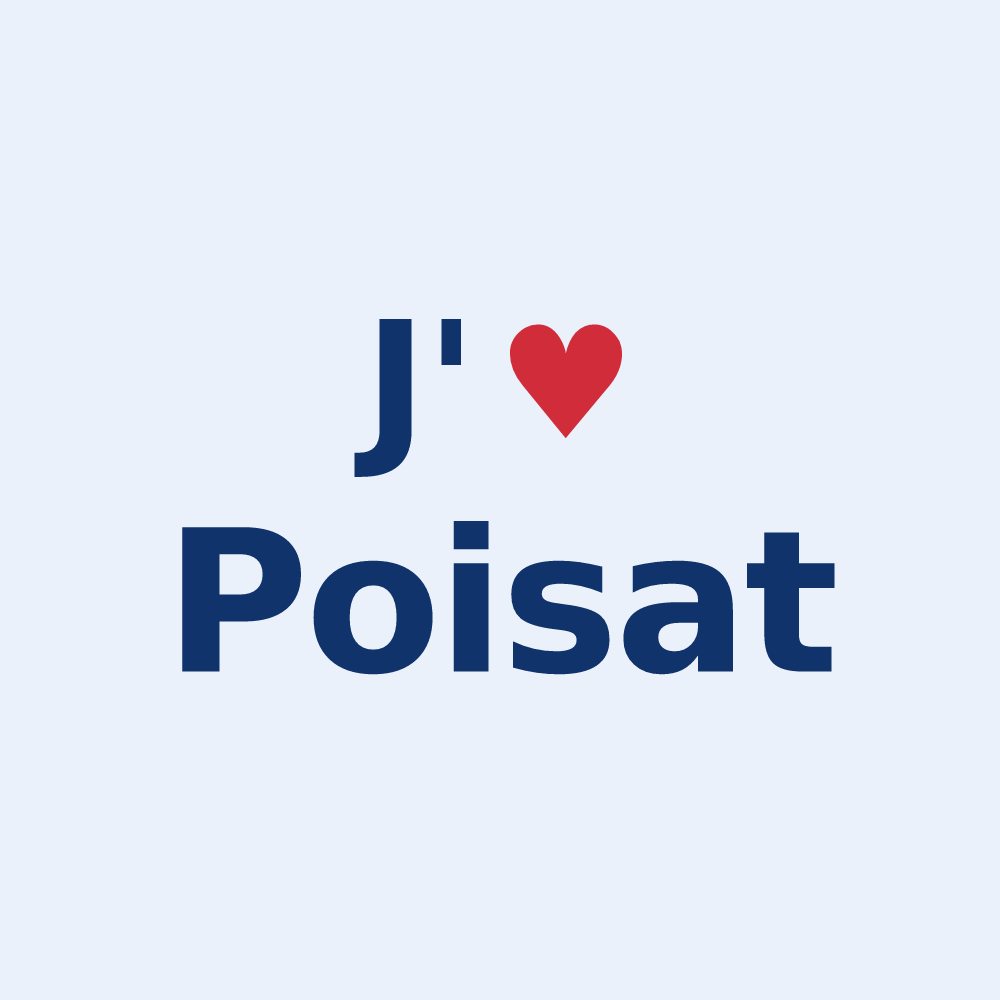 Sticker personnalisé Poisat — design J'aime Poisat