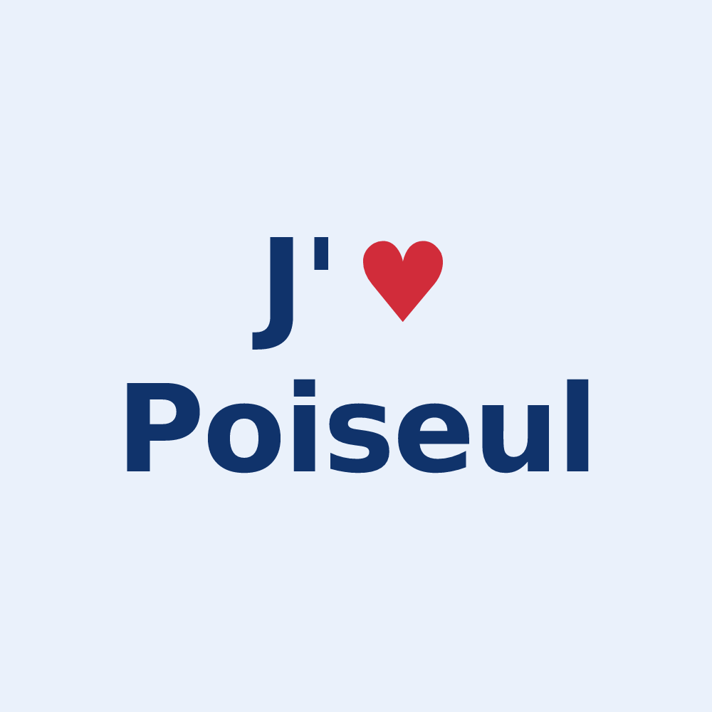 Sticker personnalisé Poiseul — design J'aime Poiseul