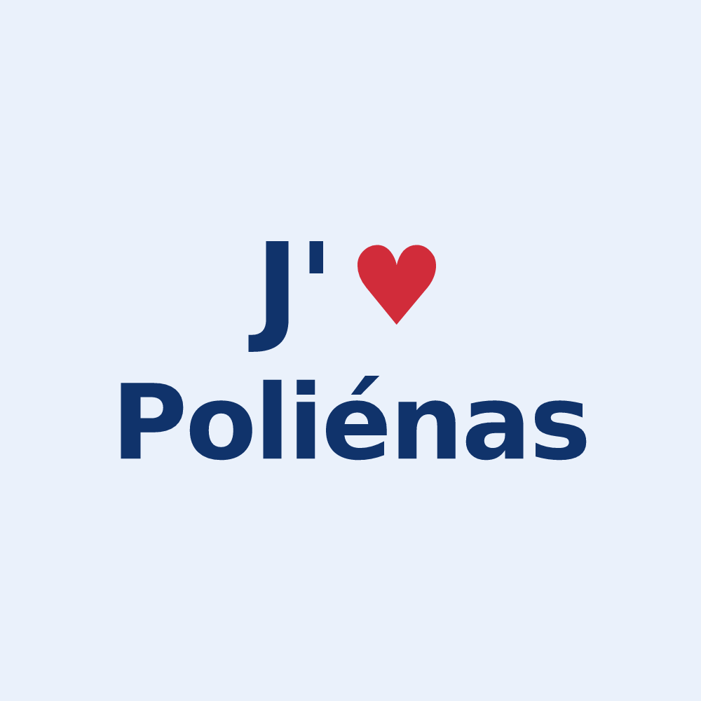 Sticker personnalisé Poliénas — design J'aime Poliénas