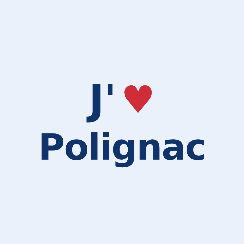 Sticker personnalisé Polignac — design J'aime Polignac