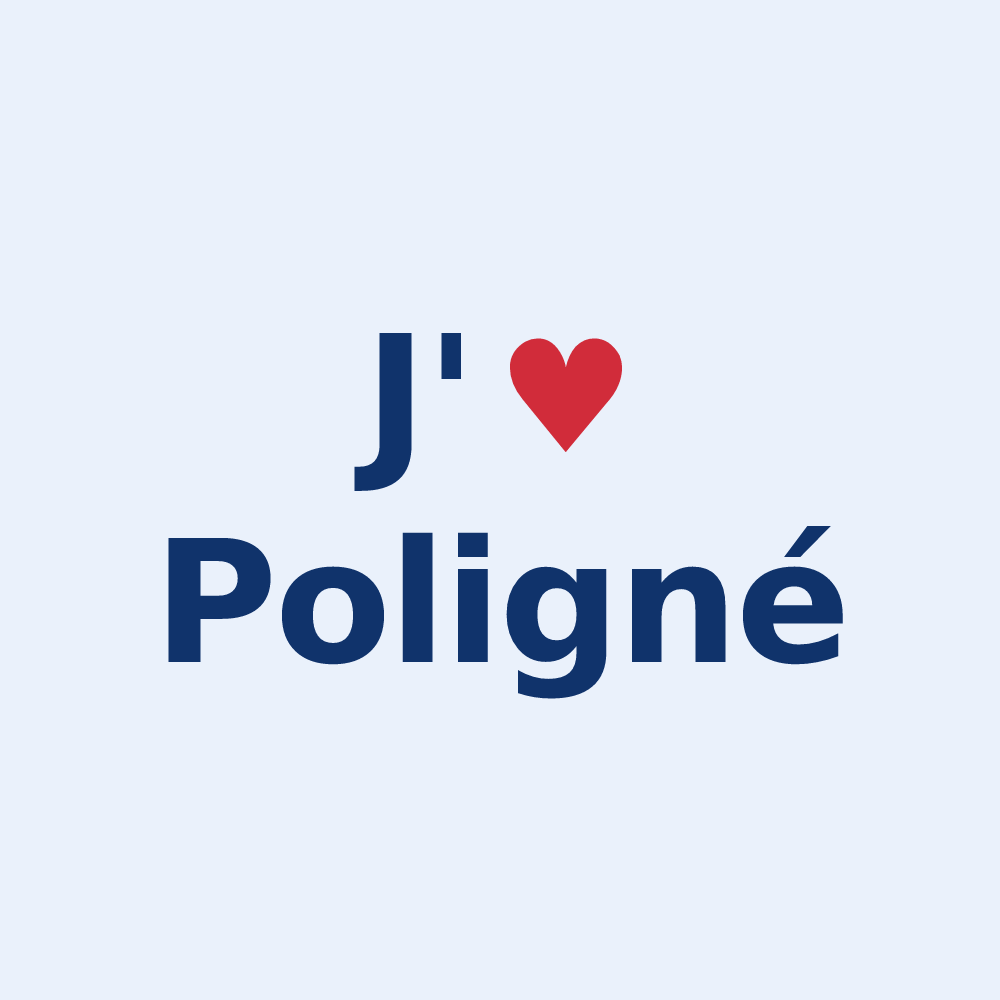 Sticker personnalisé Poligné — design J'aime Poligné