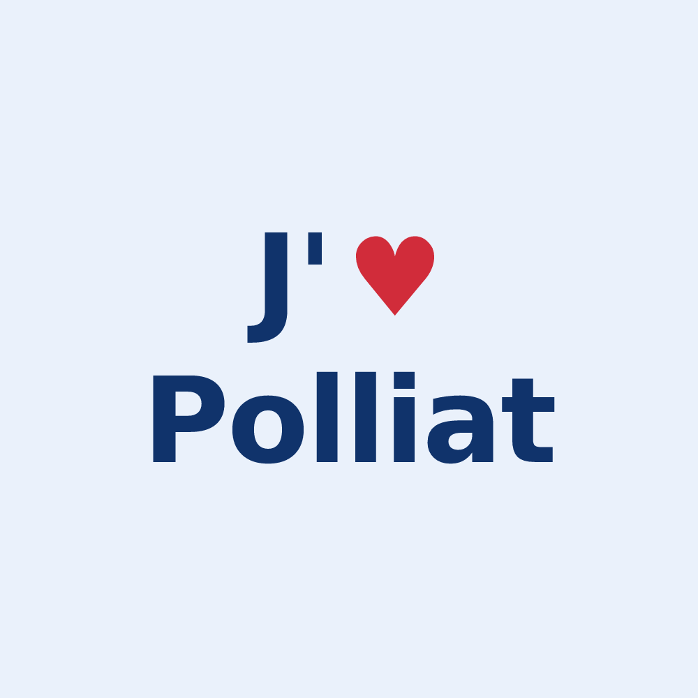 Sticker personnalisé Polliat — design J'aime Polliat