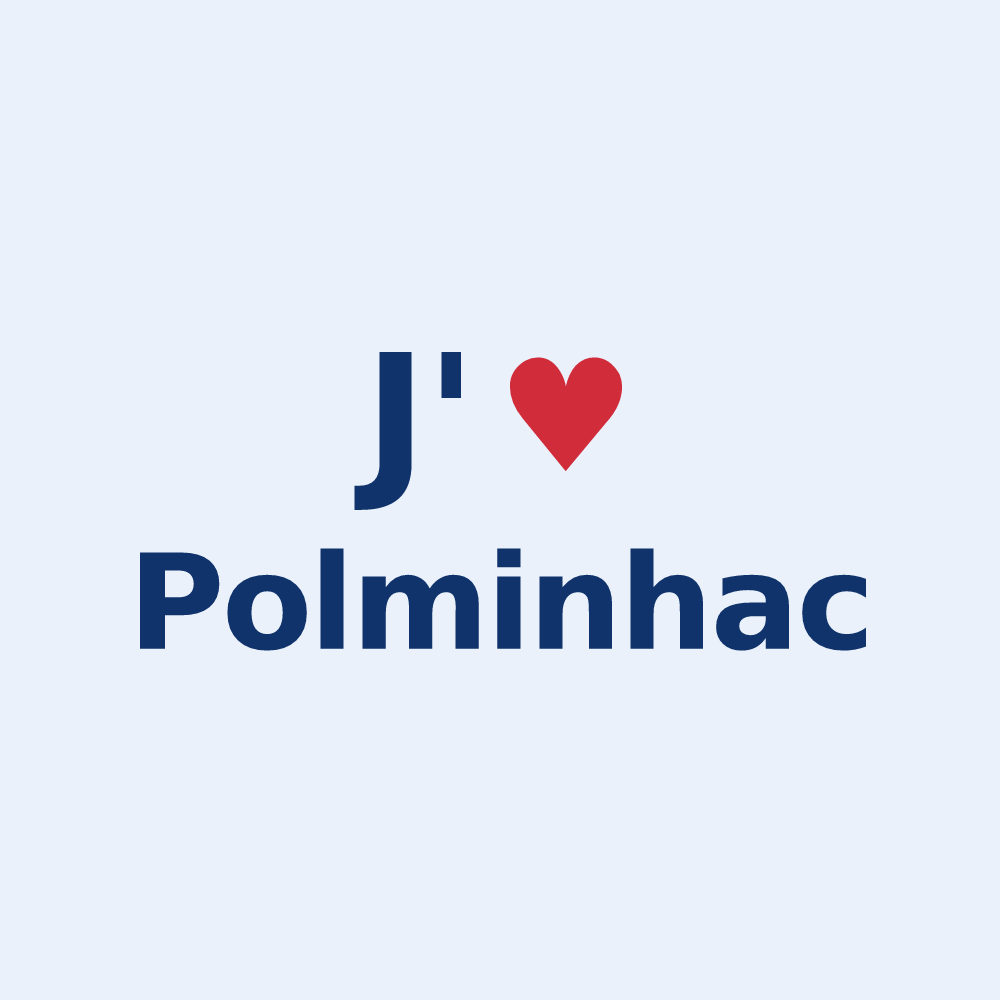 Sticker personnalisé Polminhac — design J'aime Polminhac
