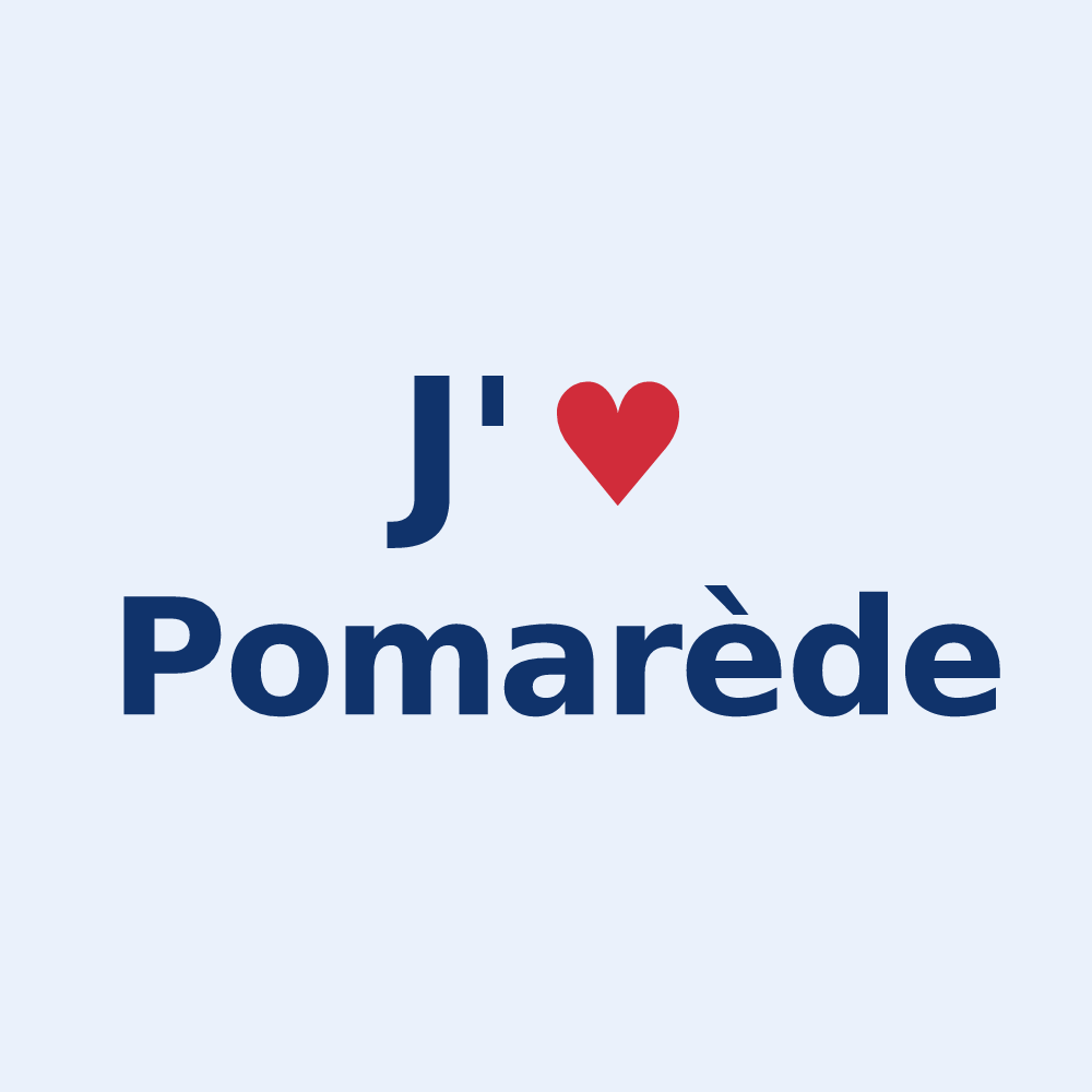 Sticker personnalisé Pomarède — design J'aime Pomarède