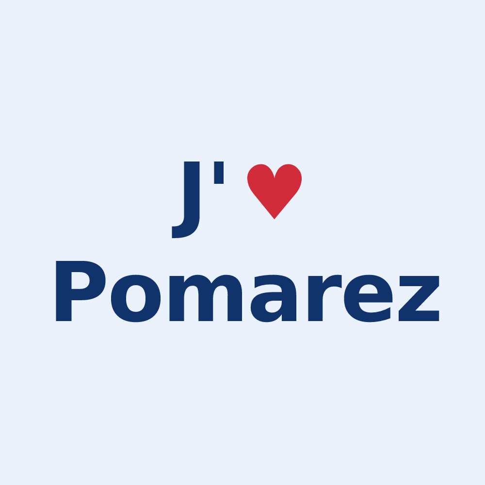 Sticker personnalisé Pomarez — design J'aime Pomarez