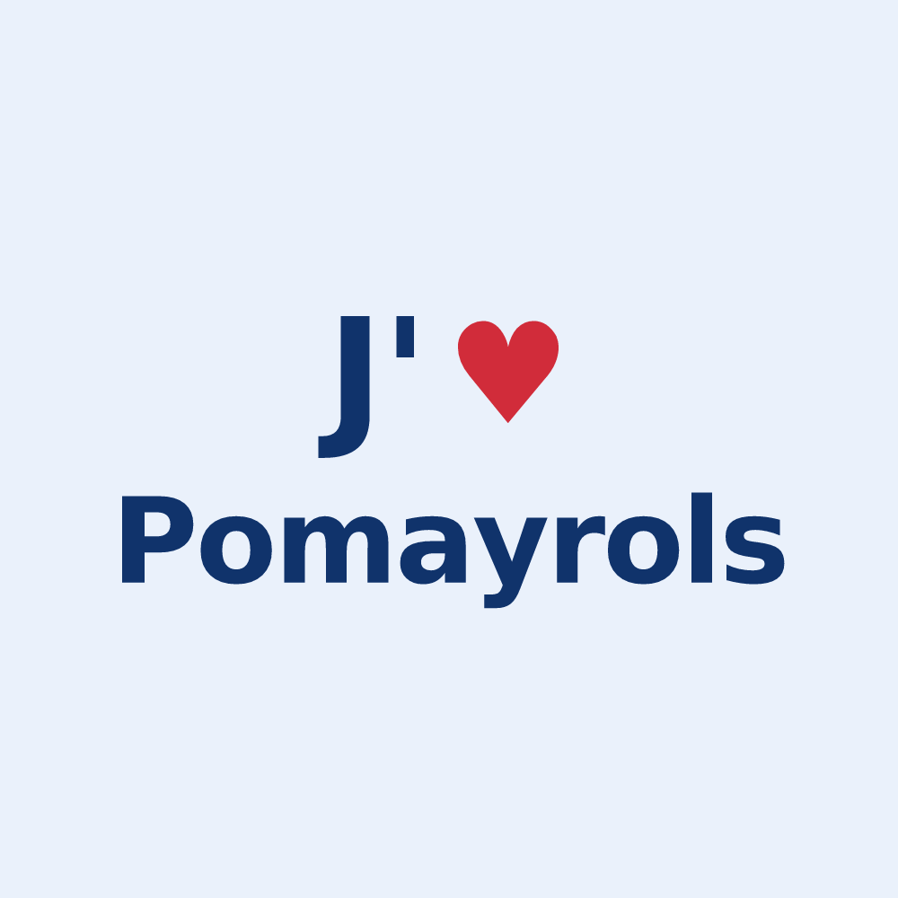 Sticker personnalisé Pomayrols — design J'aime Pomayrols