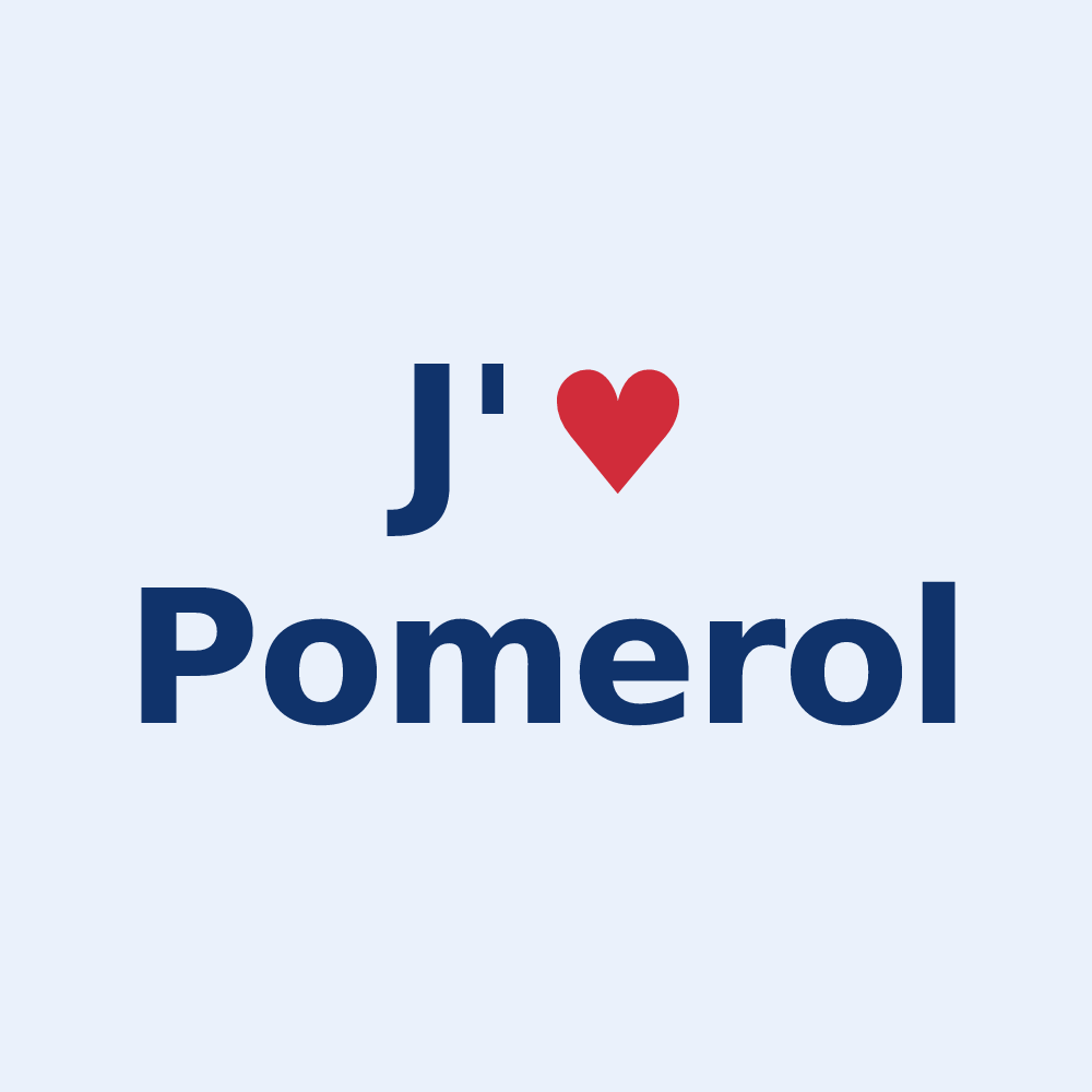 Sticker personnalisé Pomerol — design J'aime Pomerol