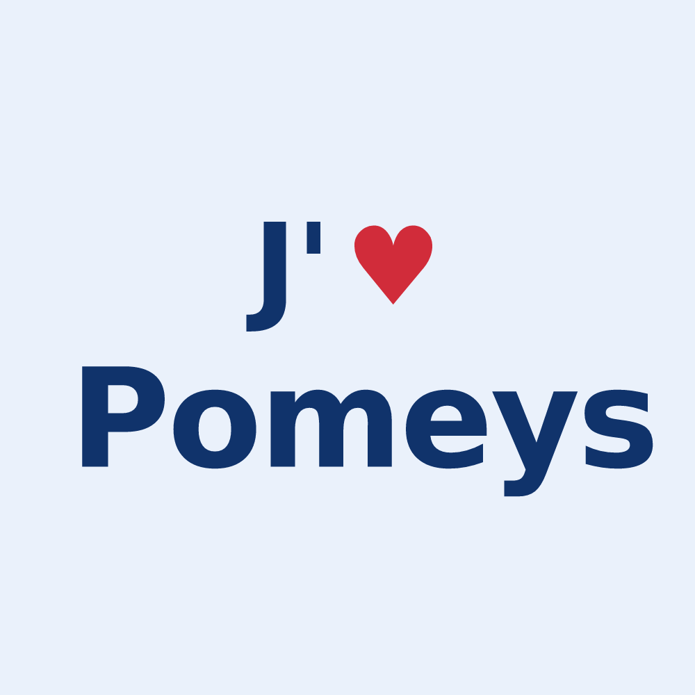 Sticker personnalisé Pomeys — design J'aime Pomeys