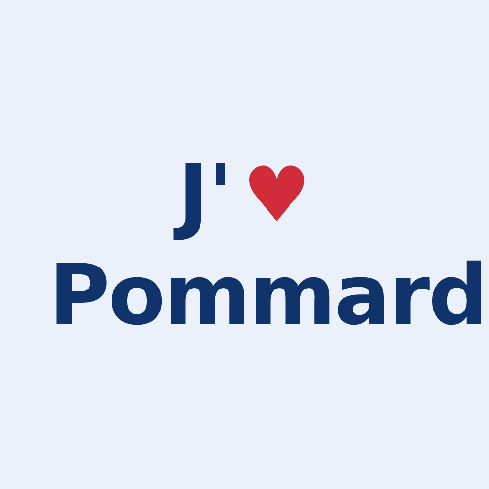 Sticker personnalisé Pommard — design J'aime Pommard