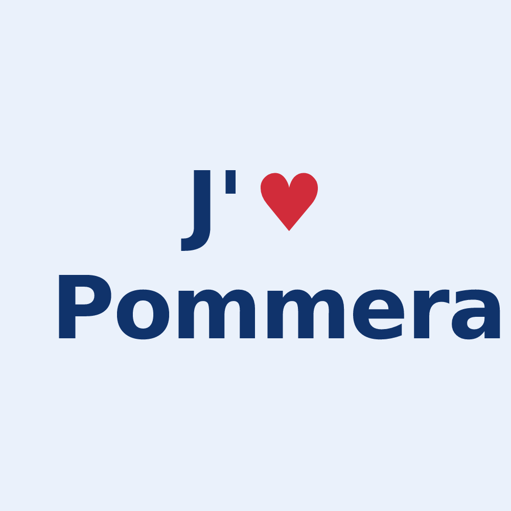 Sticker personnalisé Pommera — design J'aime Pommera