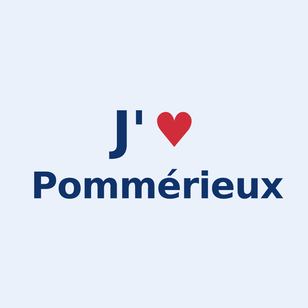 Sticker personnalisé Pommérieux — design J'aime Pommérieux