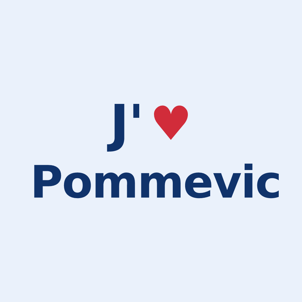 Sticker personnalisé Pommevic — design J'aime Pommevic