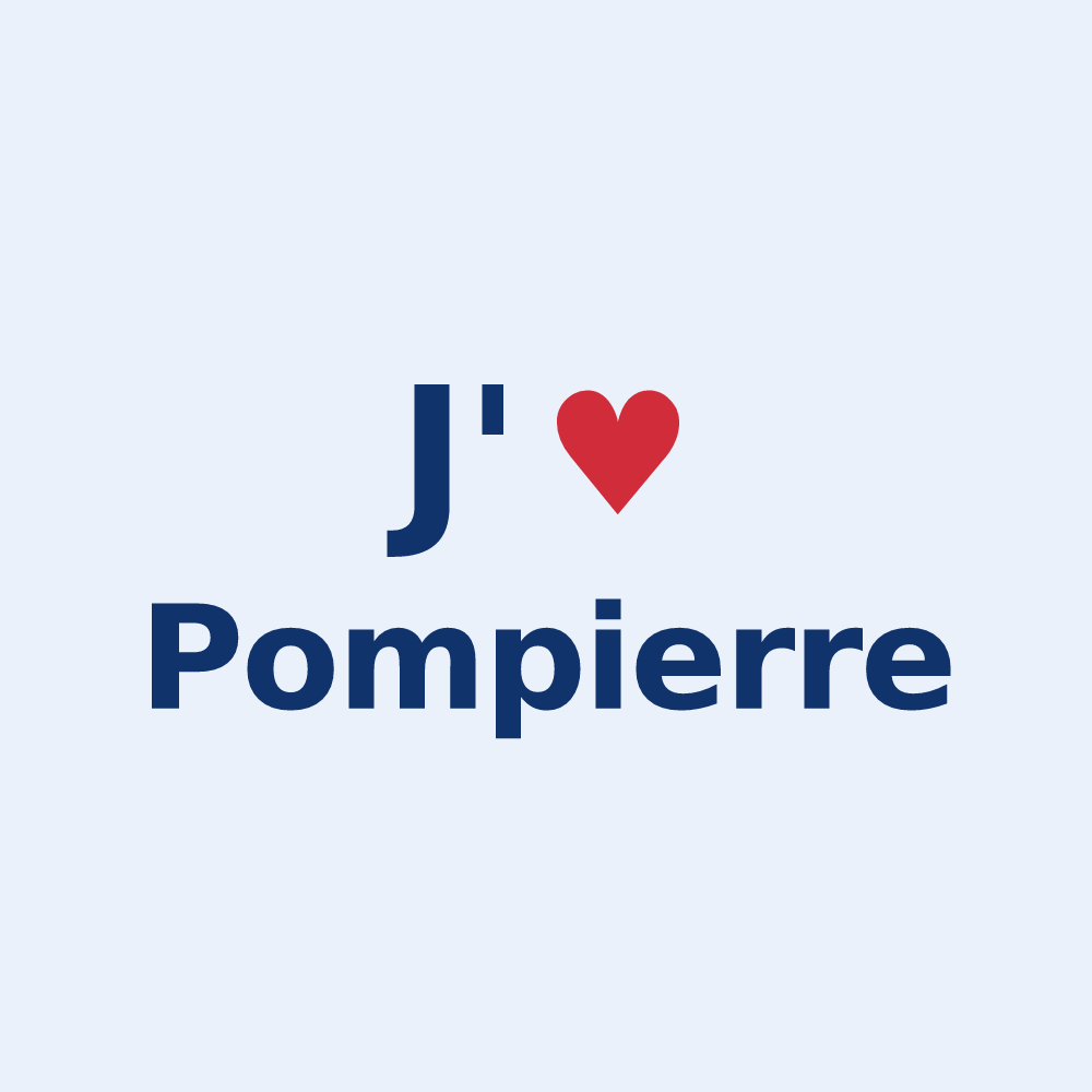 Sticker personnalisé Pompierre — design J'aime Pompierre