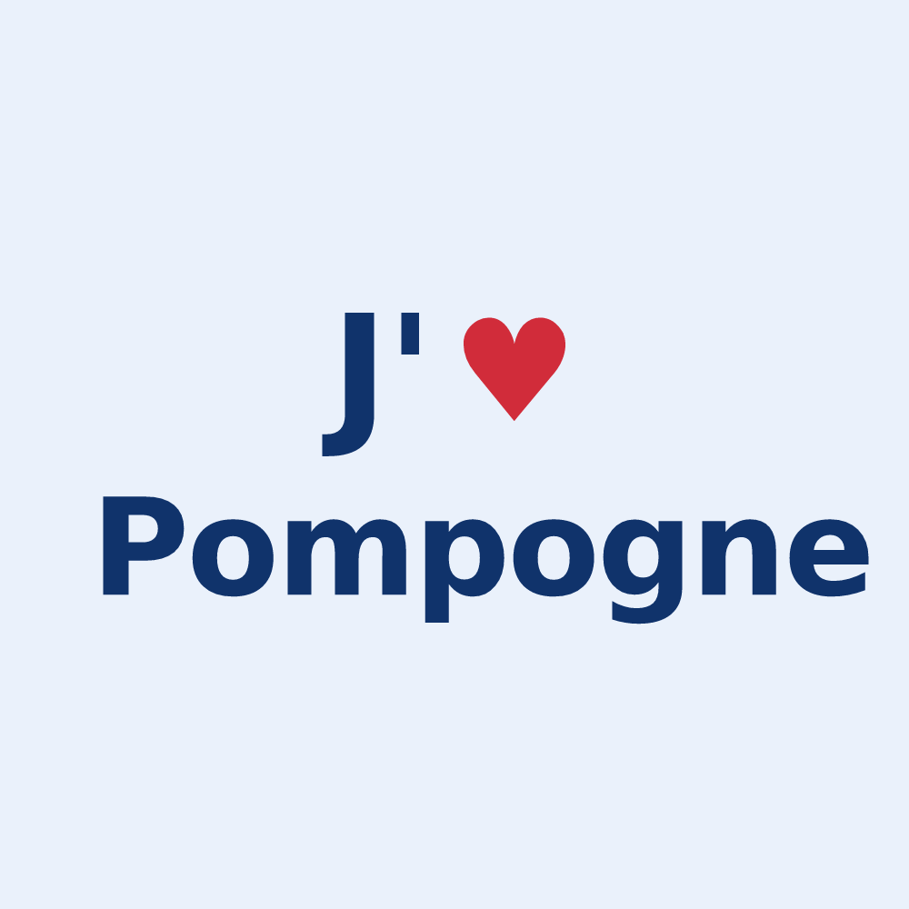 Sticker personnalisé Pompogne — design J'aime Pompogne
