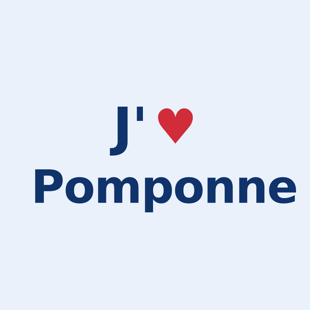 Sticker personnalisé Pomponne — design J'aime Pomponne