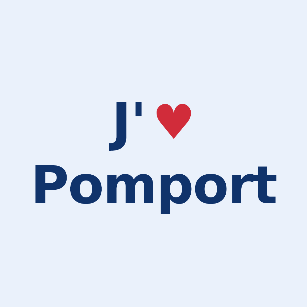 Sticker personnalisé Pomport — design J'aime Pomport