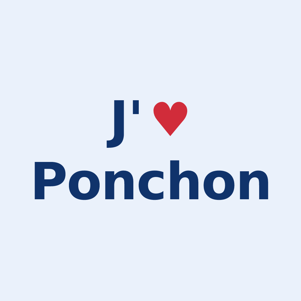 Sticker personnalisé Ponchon — design J'aime Ponchon