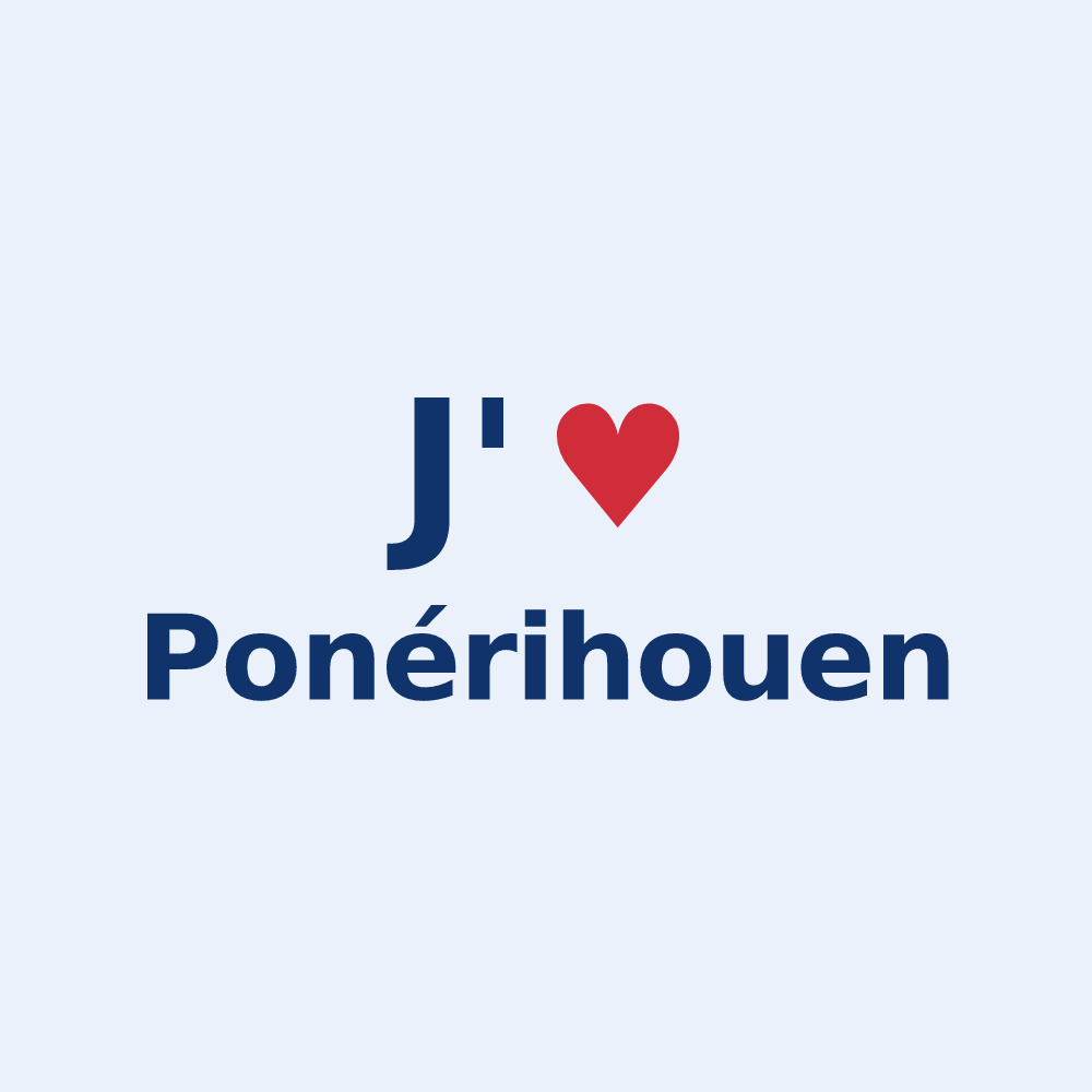 Sticker personnalisé Ponérihouen — design J'aime Ponérihouen