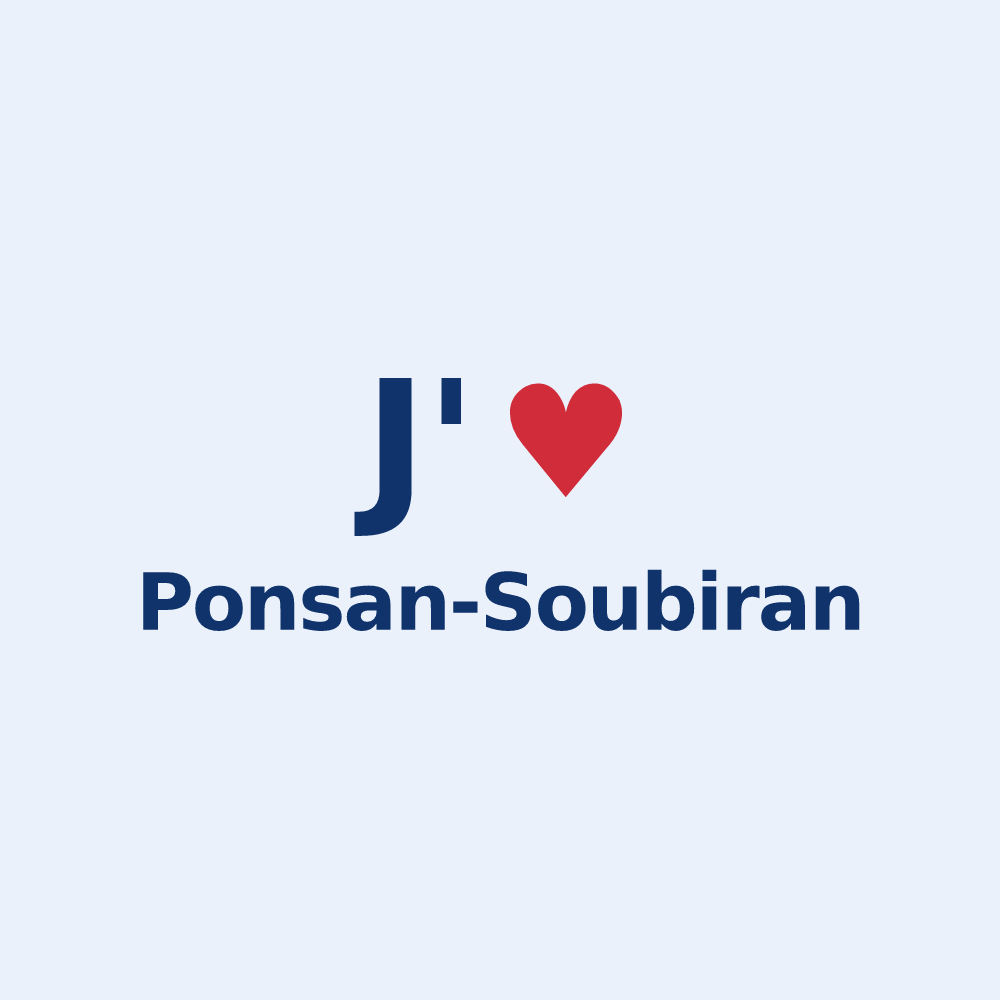 Sticker personnalisé Ponsan-Soubiran — design J'aime Ponsan-Soubiran