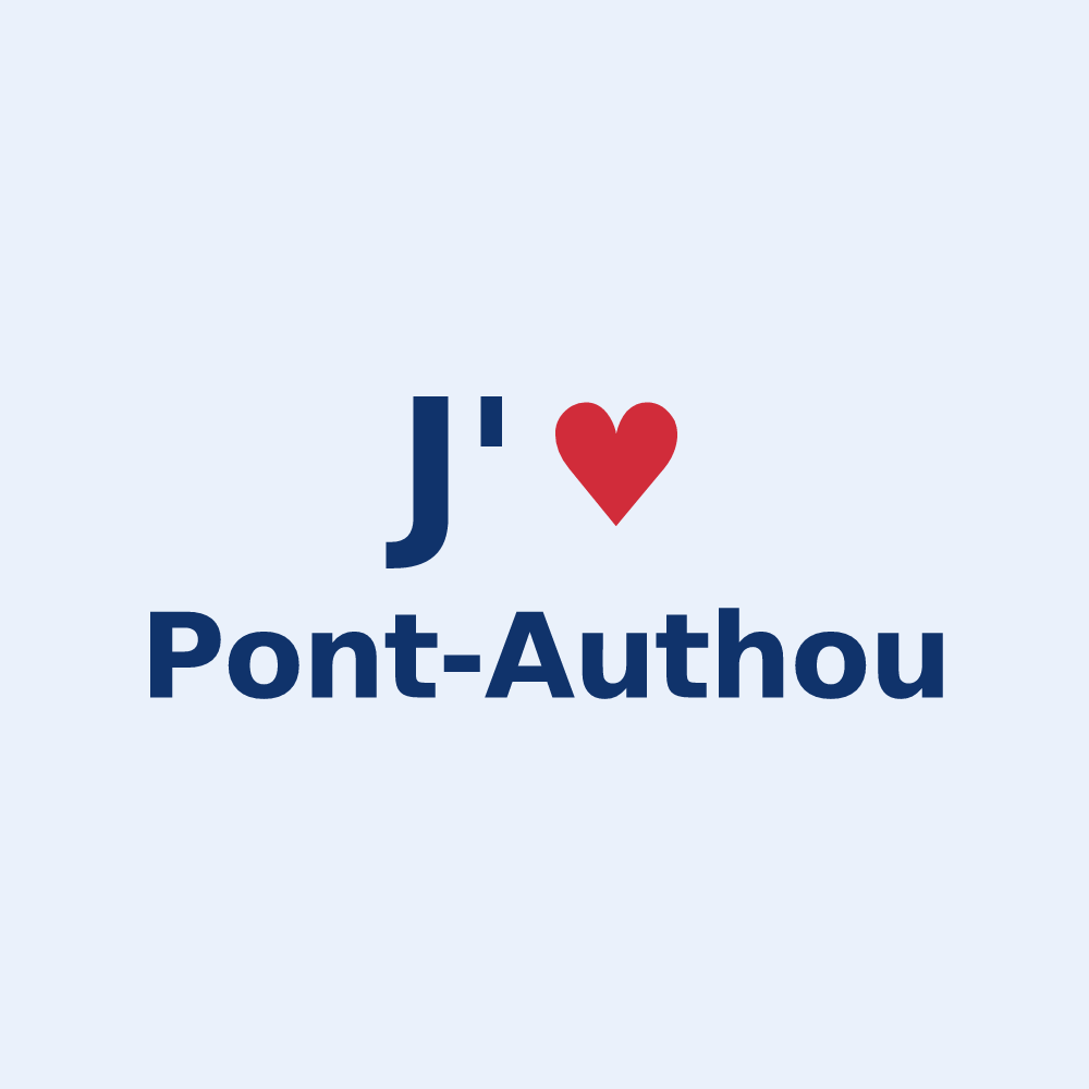 Sticker personnalisé Pont-Authou — design J'aime Pont-Authou