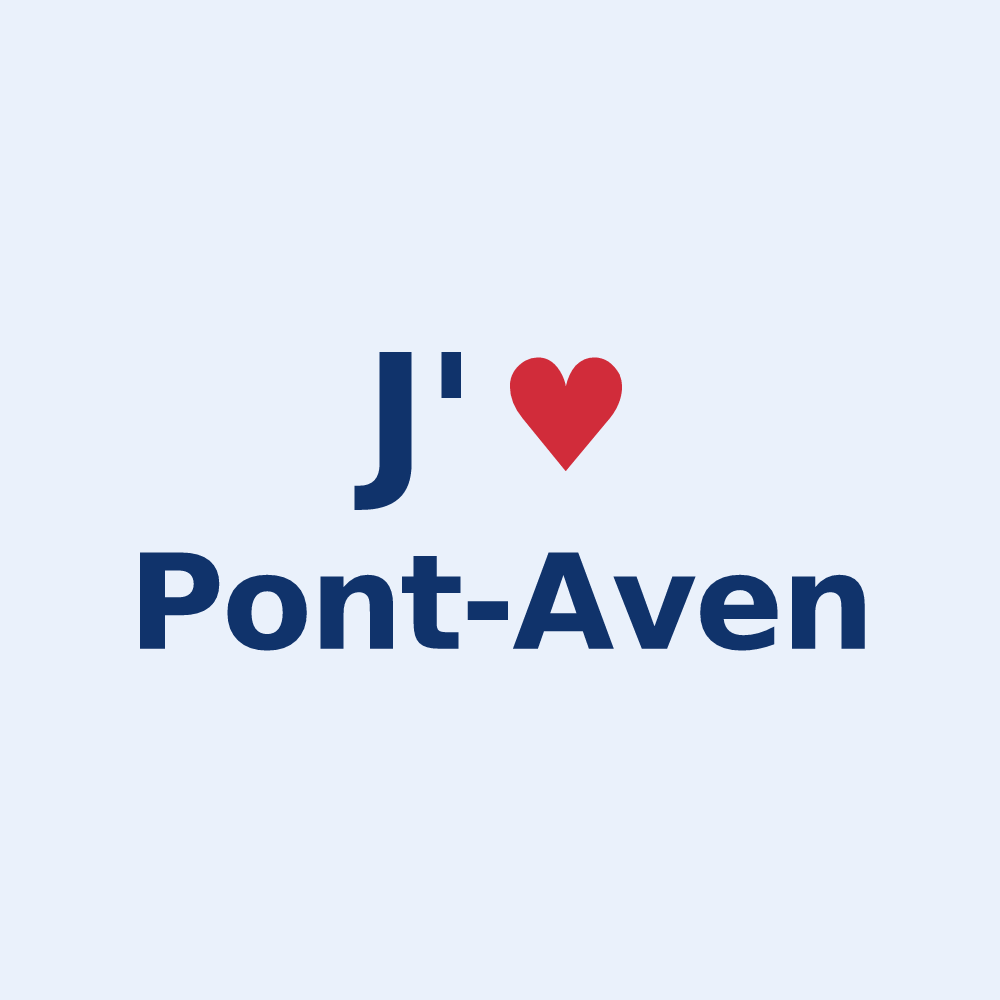 Sticker personnalisé Pont-Aven — design « J'aime Pont-Aven » imprimé sur le sticker