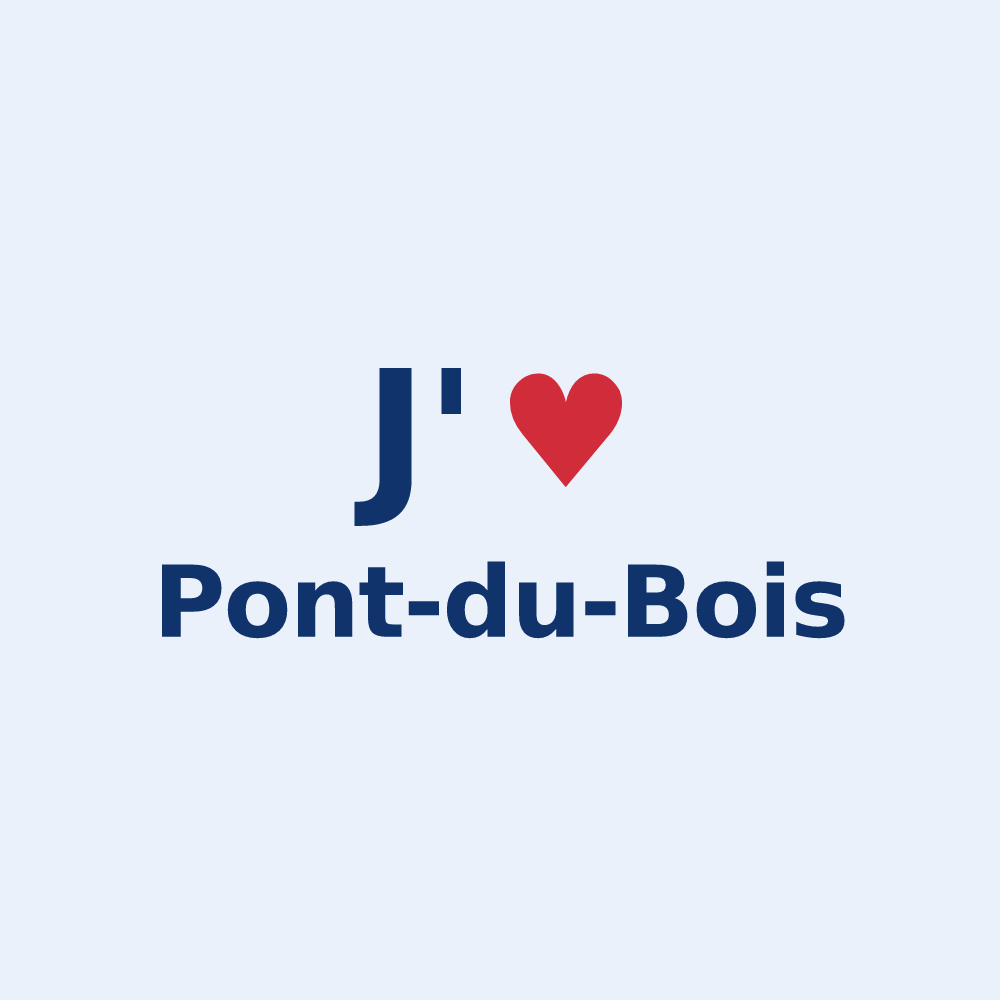 Sticker personnalisé Pont-du-Bois — design J'aime Pont-du-Bois