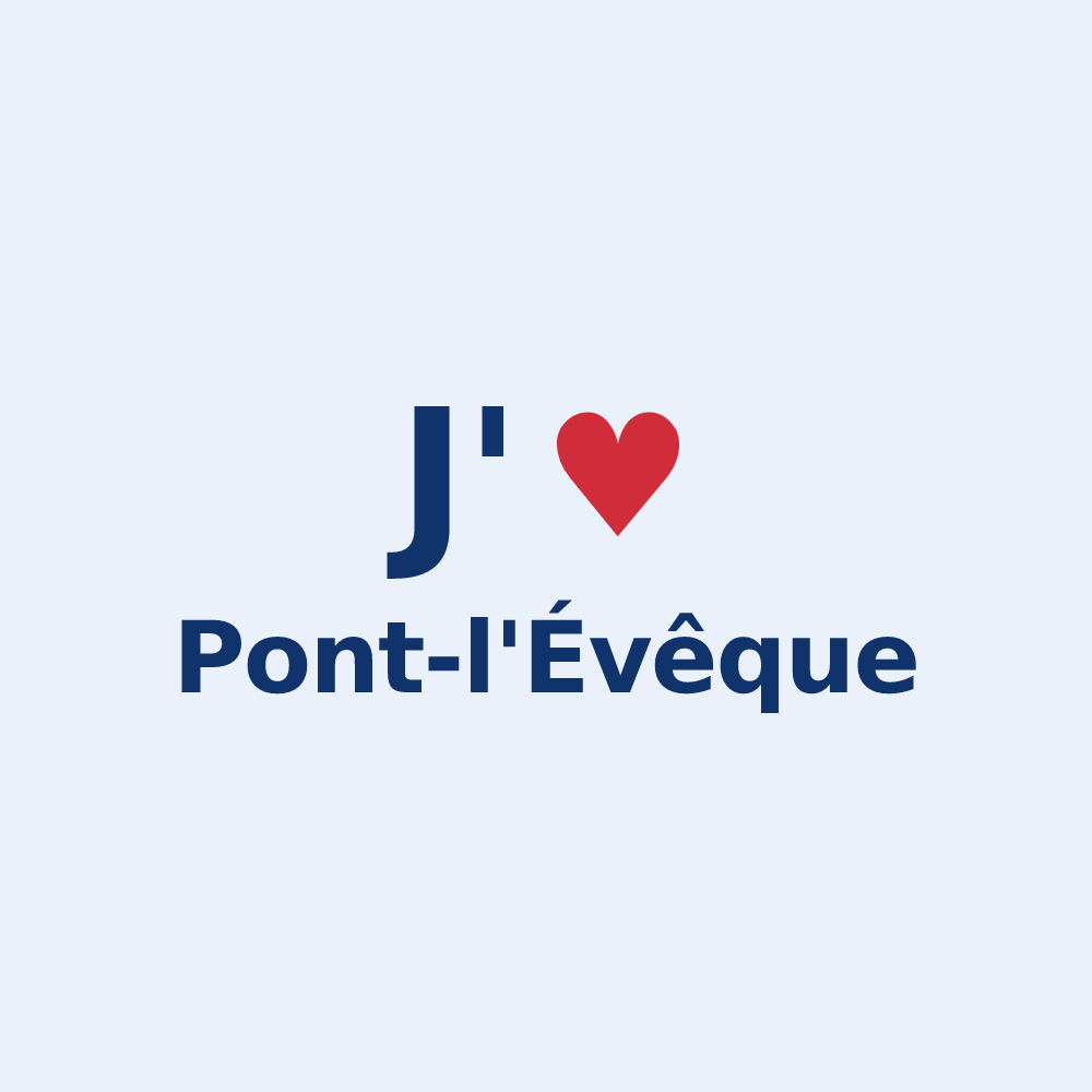 Sticker personnalisé Pont-l'Évêque — design J'aime Pont-l'Évêque