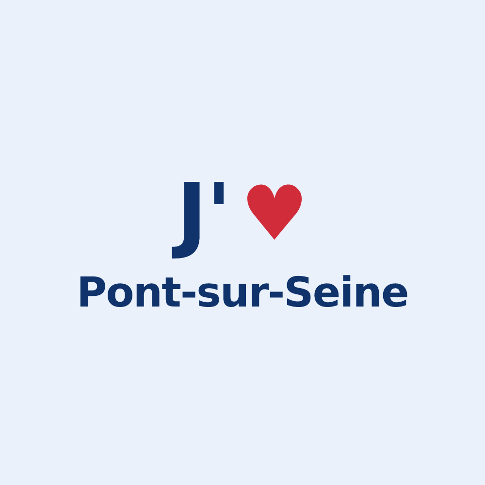 Sticker personnalisé Pont-sur-Seine — design « J'aime Pont-sur-Seine » imprimé sur le sticker