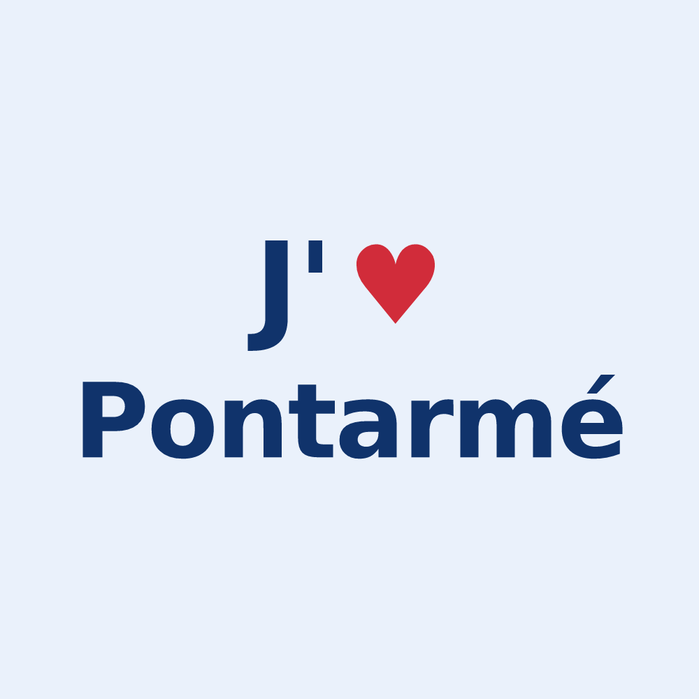 Sticker personnalisé Pontarmé — design J'aime Pontarmé