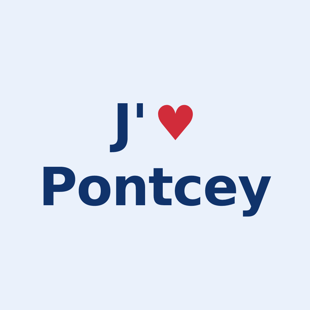 Sticker personnalisé Pontcey — design J'aime Pontcey
