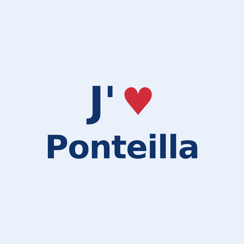 Sticker personnalisé Ponteilla — design J'aime Ponteilla
