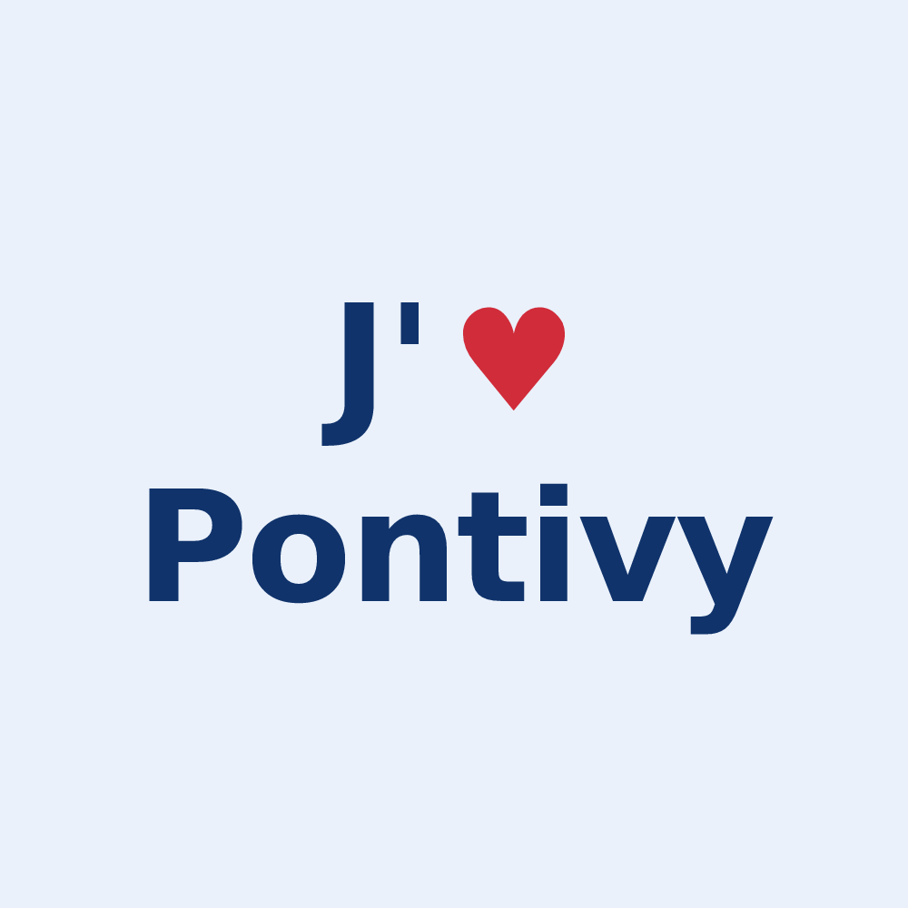 Sticker personnalisé Pontivy — design « J'aime Pontivy » imprimé sur le sticker