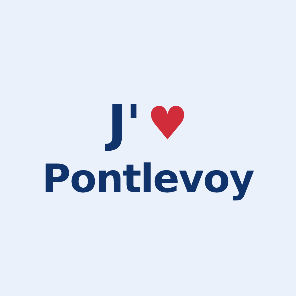 Sticker personnalisé Pontlevoy — design J'aime Pontlevoy