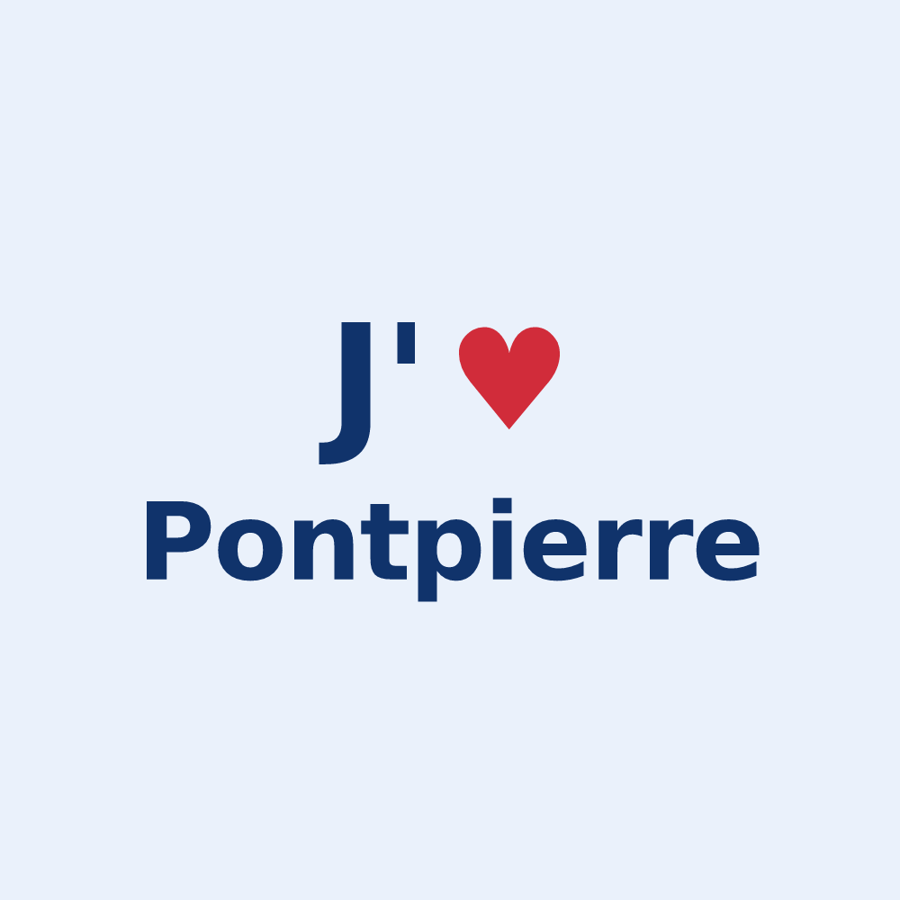 Sticker personnalisé Pontpierre — design « J'aime Pontpierre » imprimé sur le sticker