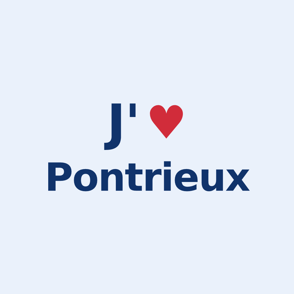 Sticker personnalisé Pontrieux — design J'aime Pontrieux