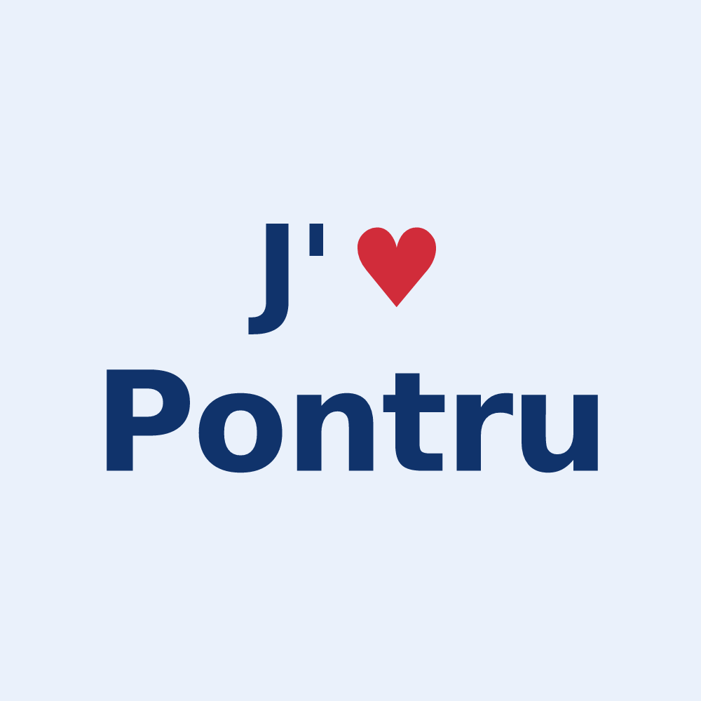 Sticker personnalisé Pontru — design J'aime Pontru