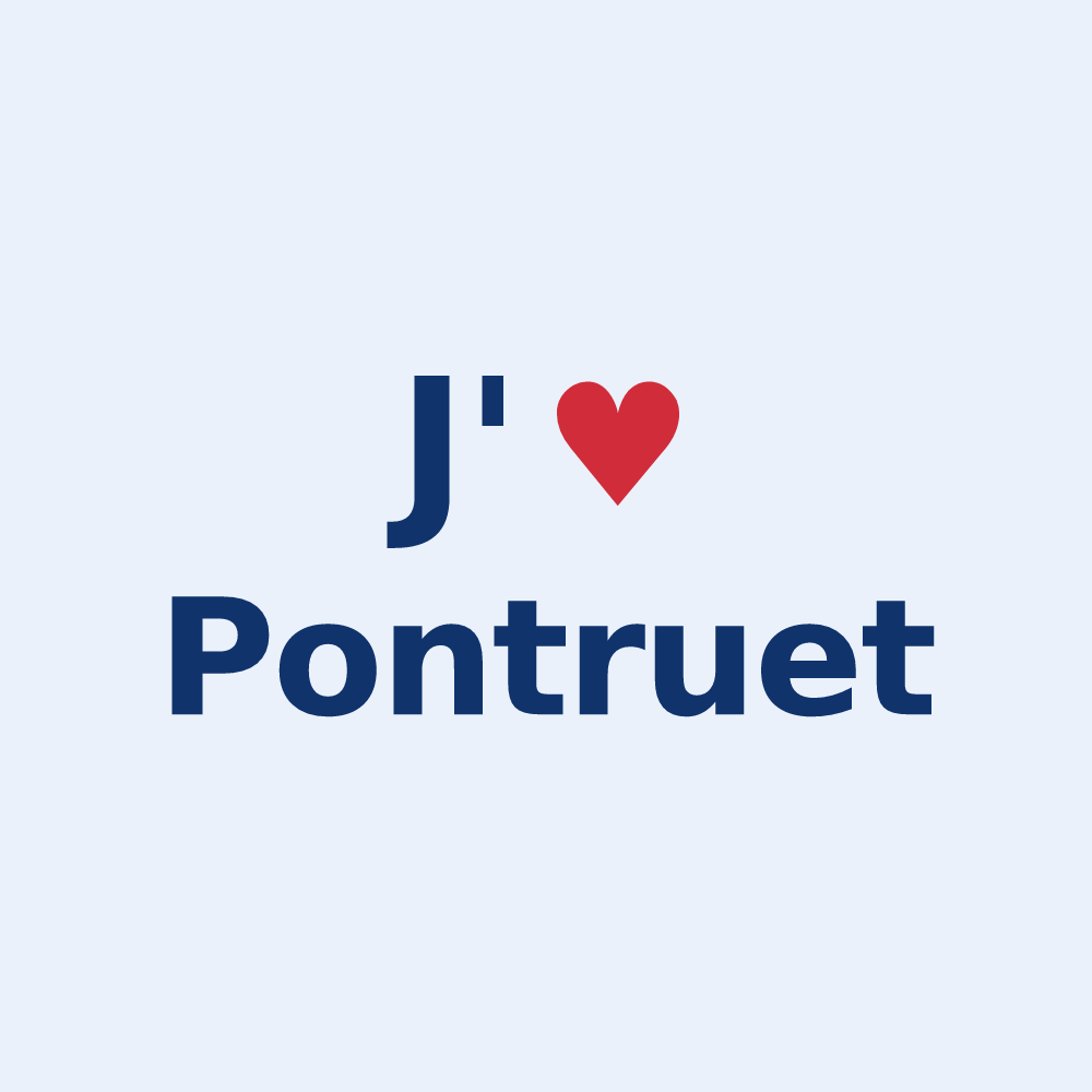 Sticker personnalisé Pontruet — design J'aime Pontruet