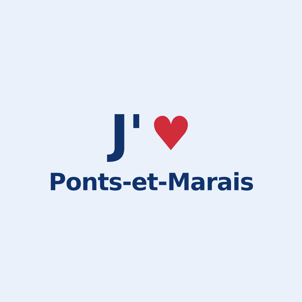 Sticker personnalisé Ponts-et-Marais — design J'aime Ponts-et-Marais