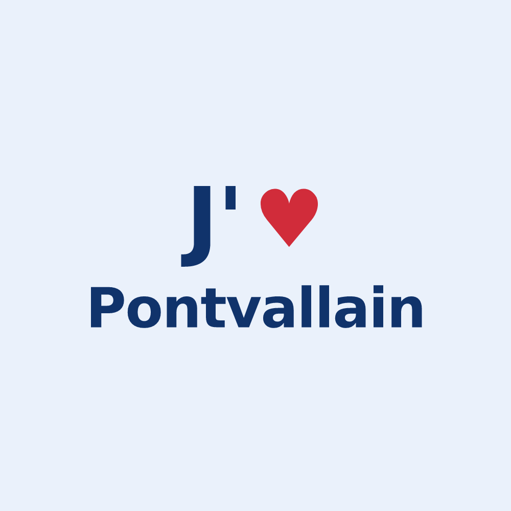 Sticker personnalisé Pontvallain — design J'aime Pontvallain