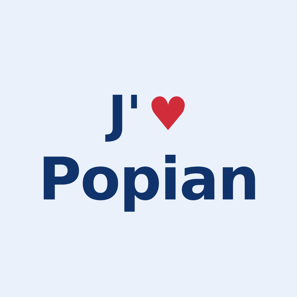 Sticker personnalisé Popian — design J'aime Popian