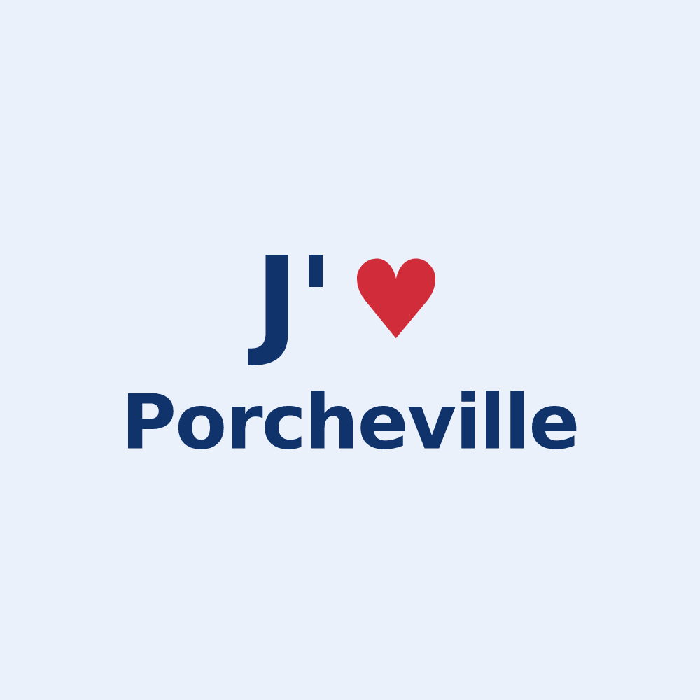 Sticker personnalisé Porcheville — design J'aime Porcheville