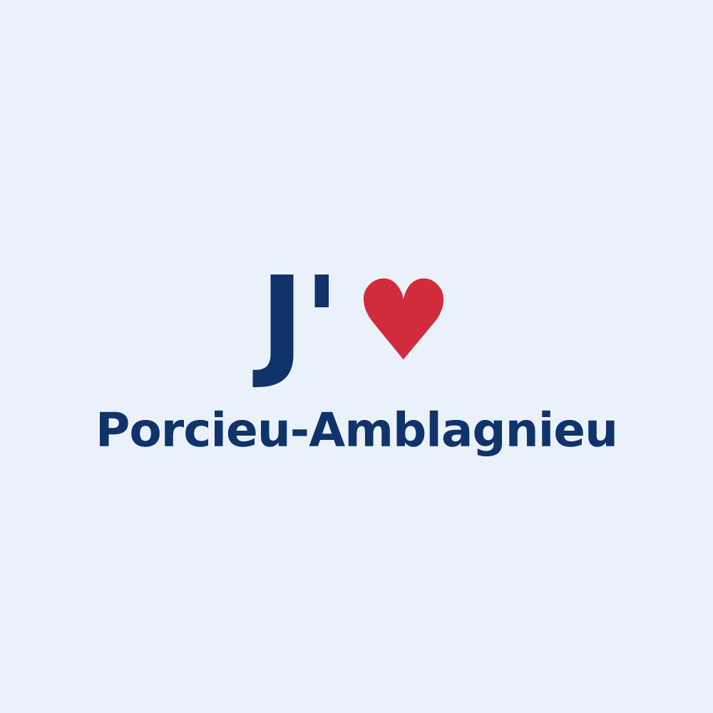 Sticker personnalisé Porcieu-Amblagnieu — design J'aime Porcieu-Amblagnieu