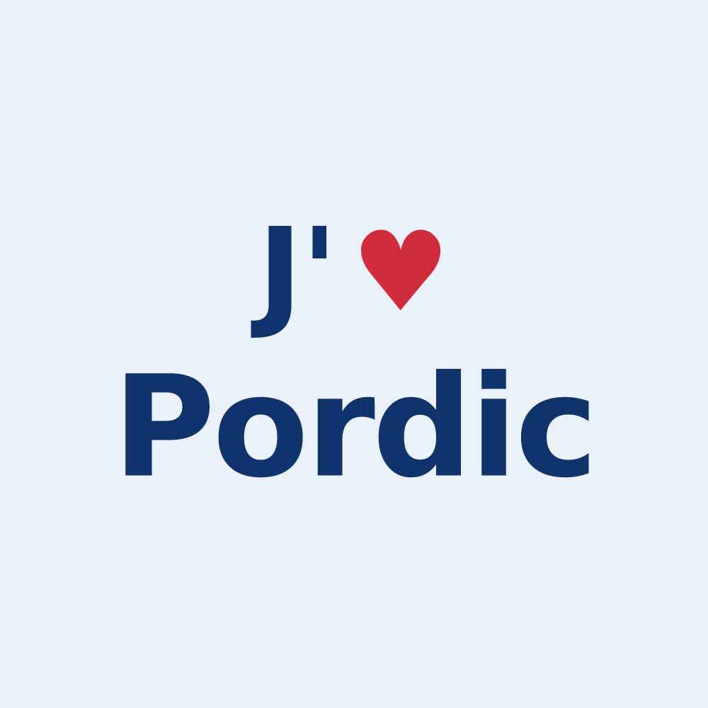 Sticker personnalisé Pordic — design J'aime Pordic