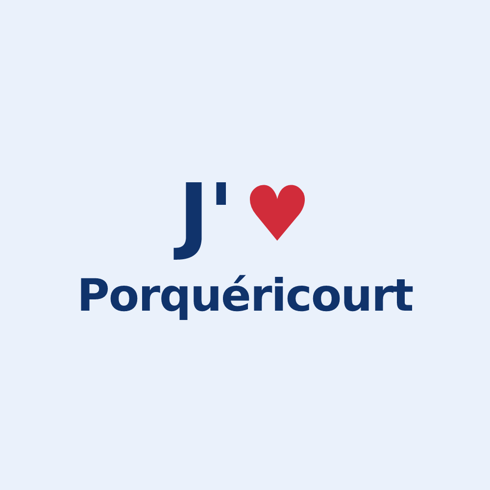 Sticker personnalisé Porquéricourt — design J'aime Porquéricourt