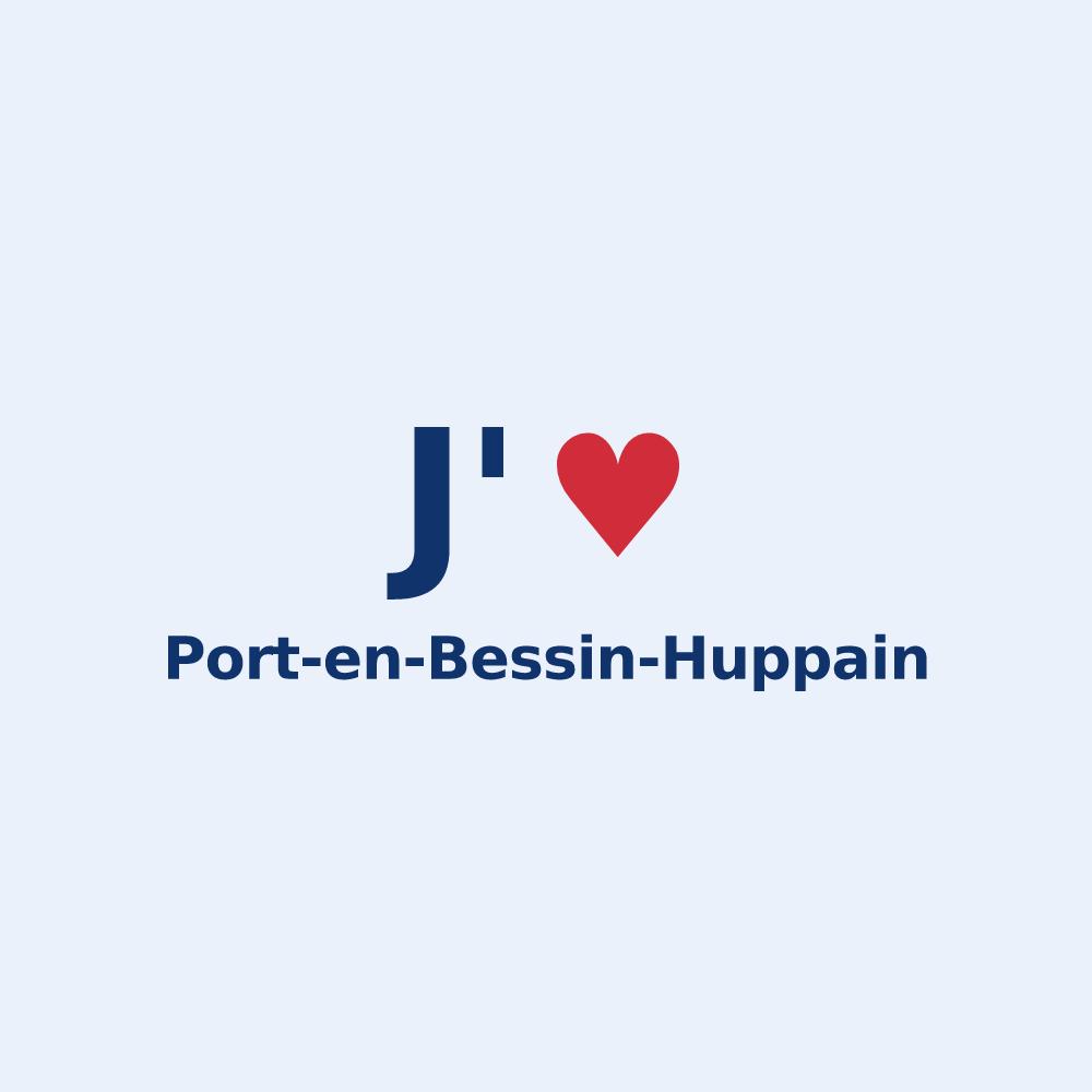 Sticker personnalisé Port-en-Bessin-Huppain — design J'aime Port-en-Bessin-Huppain
