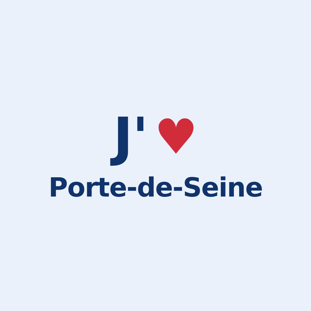 Sticker personnalisé Porte-de-Seine — design J'aime Porte-de-Seine