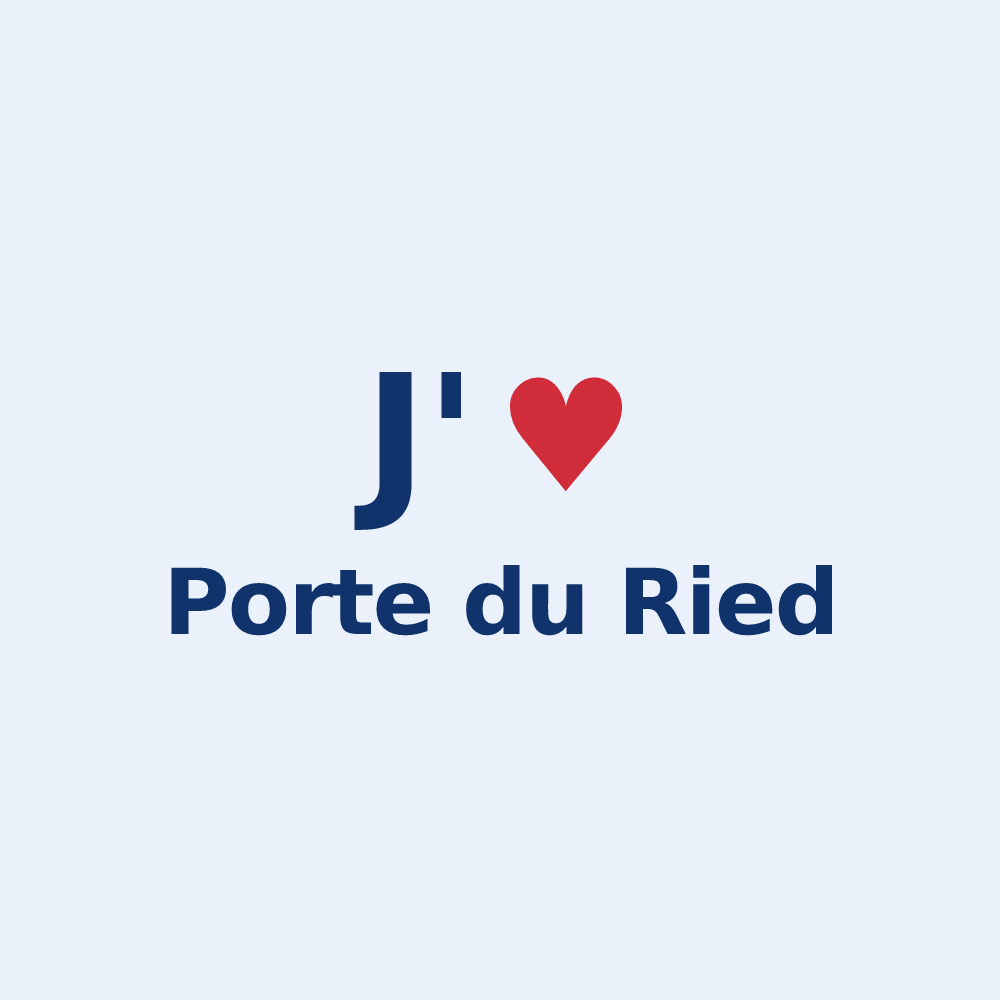 Sticker personnalisé Porte du Ried — design J'aime Porte du Ried