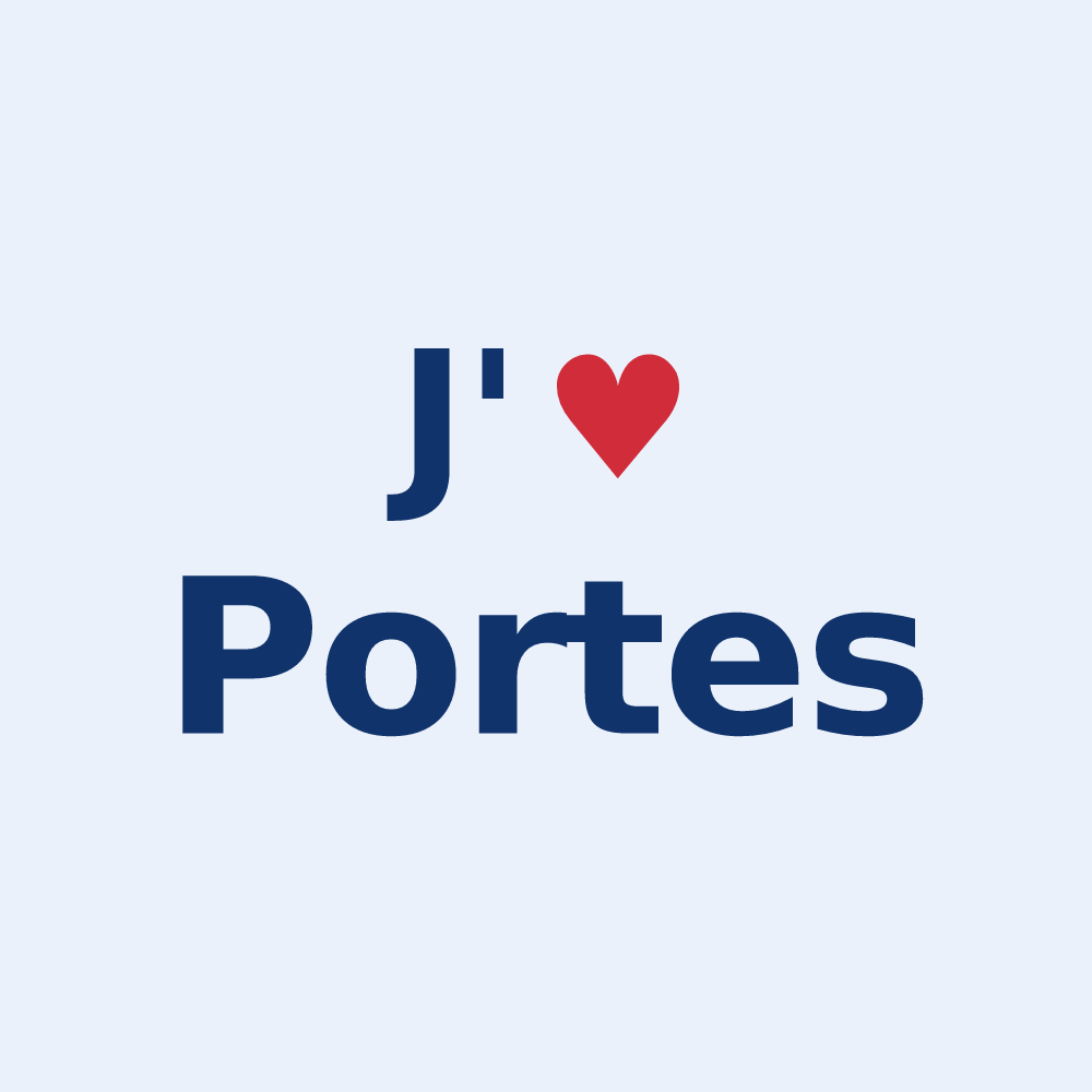 Sticker personnalisé Portes — design J'aime Portes