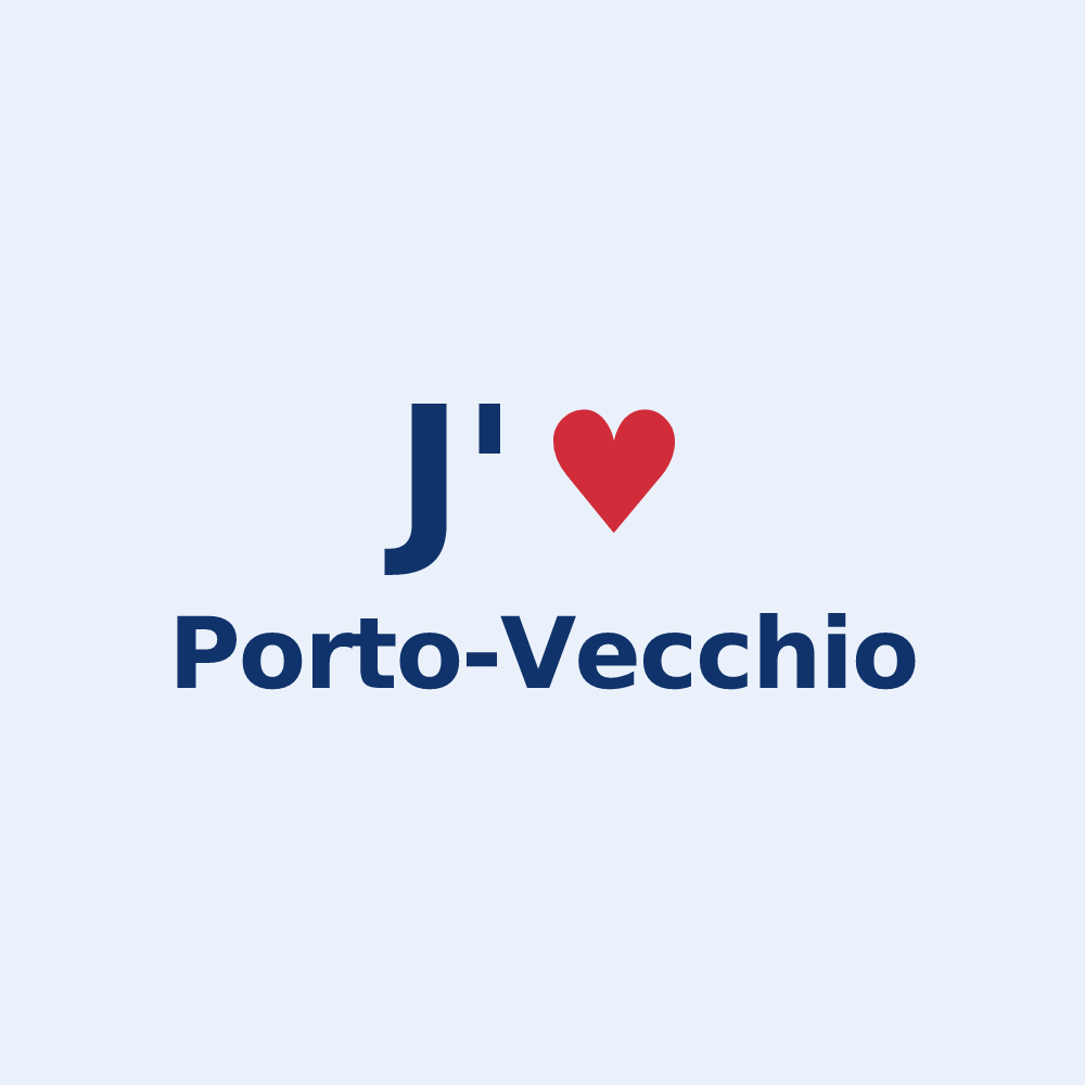 Sticker personnalisé Porto-Vecchio — design J'aime Porto-Vecchio